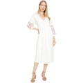 Madewell Embroidered Sleeve Popover Midi Dress