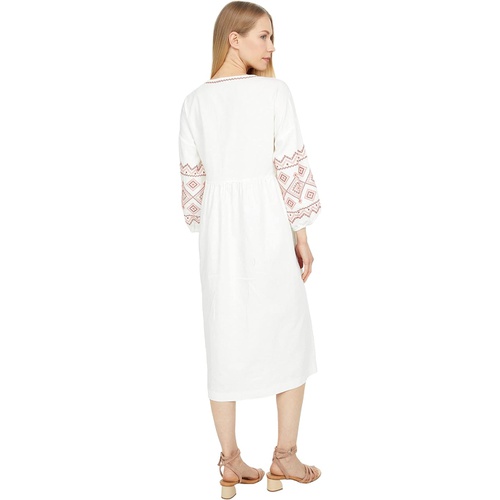 메이드웰 Madewell Embroidered Sleeve Popover Midi Dress