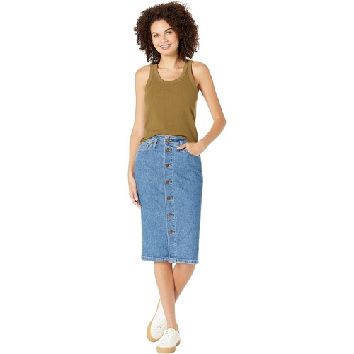 메이드웰 Madewell Denim High-Waist Midi Skirt in Holton Wash