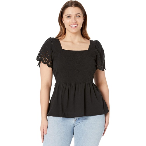 메이드웰 Madewell Plus Eyelet-Sleeve Kate Smocked Top