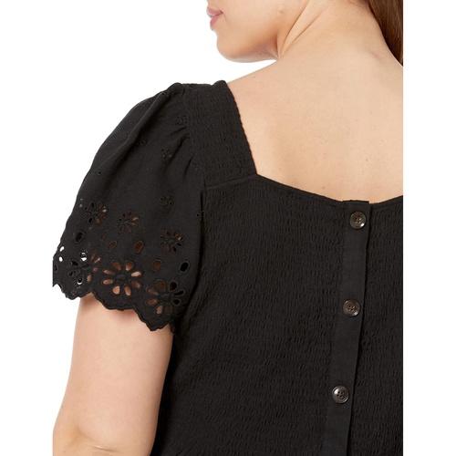 메이드웰 Madewell Plus Eyelet-Sleeve Kate Smocked Top