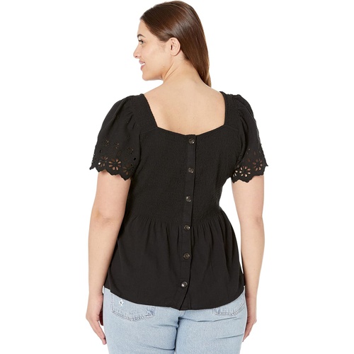 메이드웰 Madewell Plus Eyelet-Sleeve Kate Smocked Top