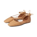 Madewell The Celina Lace-Up Flat in Woven Leather