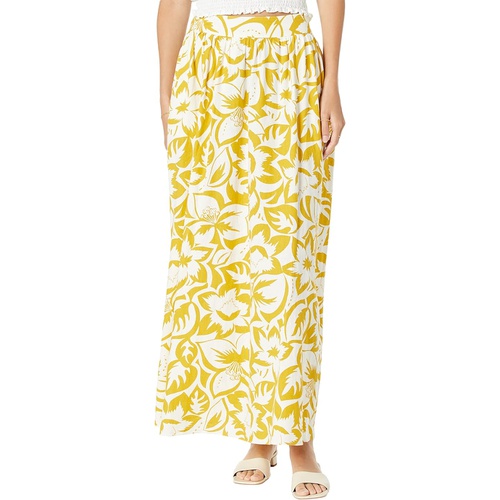 메이드웰 Madewell Linen-Blend Shirred Maxi Skirt in Tropicale Floral