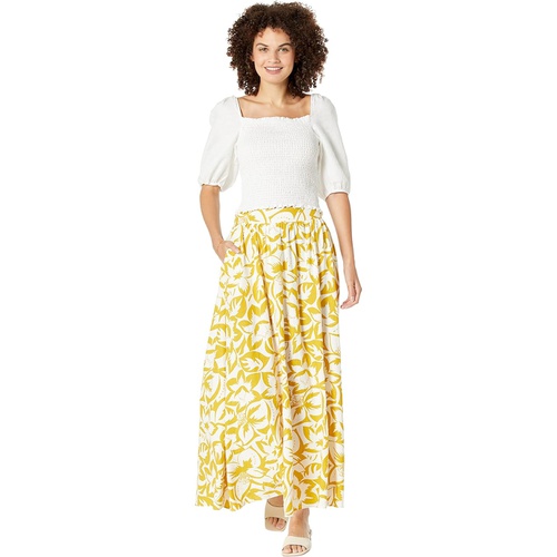 메이드웰 Madewell Linen-Blend Shirred Maxi Skirt in Tropicale Floral