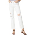 Madewell The Perfect Vintage Straight Jean in Tile White: Ripped-Knee Edition