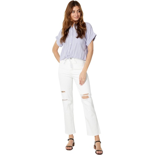 메이드웰 Madewell The Perfect Vintage Straight Jean in Tile White: Ripped-Knee Edition