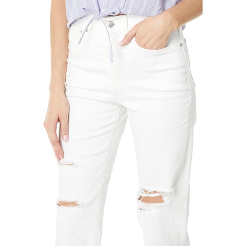 메이드웰 Madewell The Perfect Vintage Straight Jean in Tile White: Ripped-Knee Edition