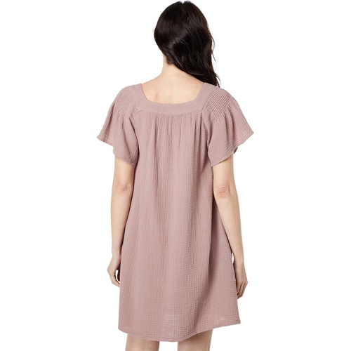 메이드웰 Madewell Lightspun Butterfly Square-Neck Mini Dress