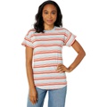 Madewell Whisper Cotton Rib-Crewneck Ringer Tee in Halliday Stripe