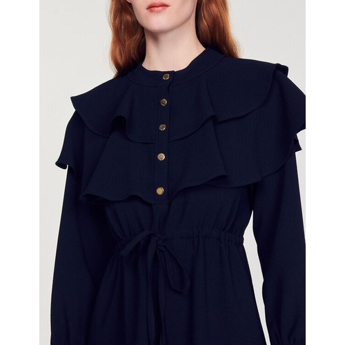 산드로 Sandro Dress with oversize ruffles