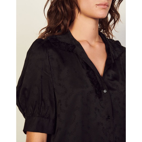 산드로 Sandro Flowing shirt in patterned jacquard