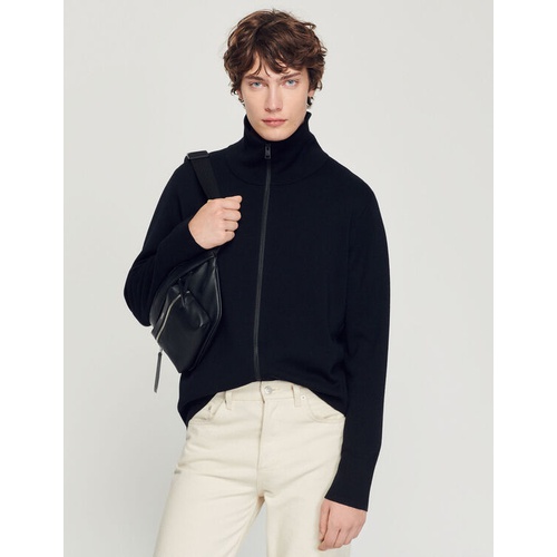 산드로 Sandro Zip-up wool cardigan