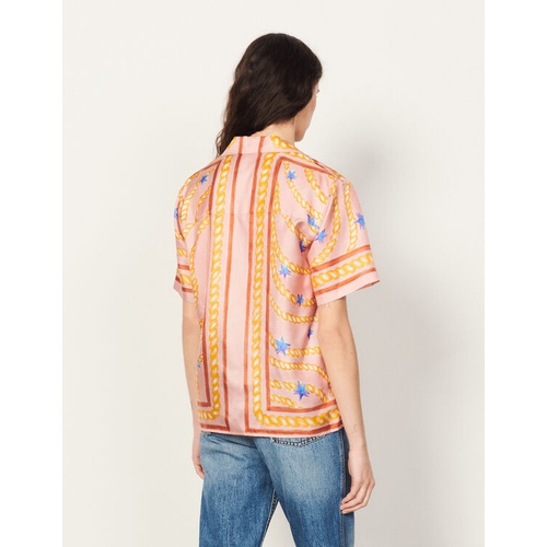 산드로 Sandro Printed silk shirt