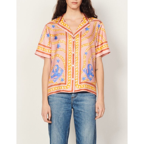 산드로 Sandro Printed silk shirt