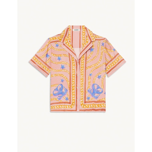 산드로 Sandro Printed silk shirt