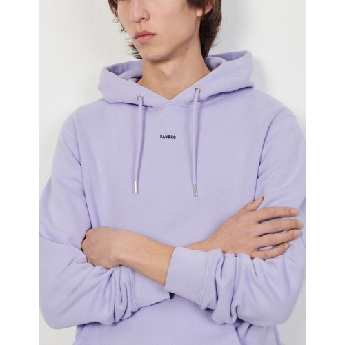 산드로 Sandro Hoodie sweatshirt with logo embroidery