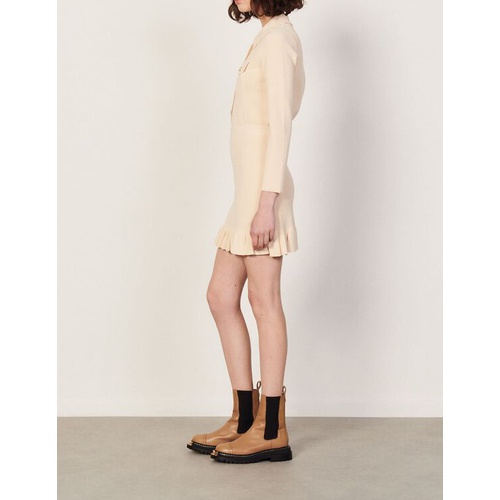 산드로 Sandro Short waffle knit skirt