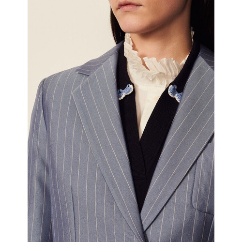 산드로 Sandro Striped tailored jacket