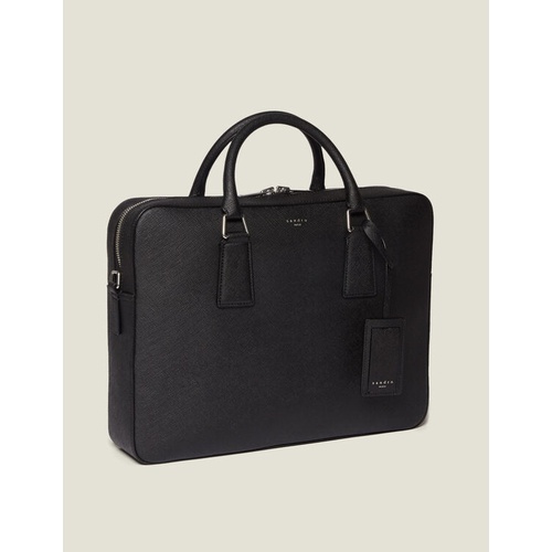 산드로 Sandro Saffiano leather briefcase