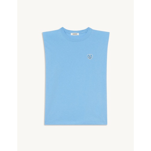 산드로 Sandro Sleeveless organic cotton T-shirt