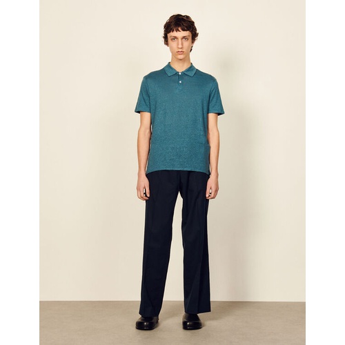 산드로 Sandro Linen polo shirt