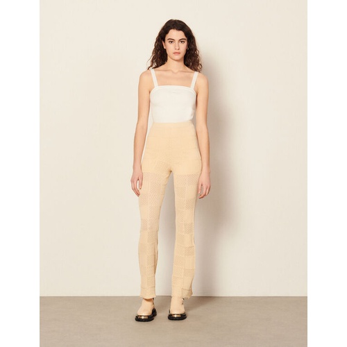 산드로 Sandro Pointelle knit trousers