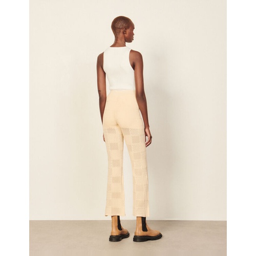 산드로 Sandro Pointelle knit trousers