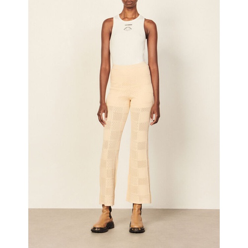 산드로 Sandro Pointelle knit trousers