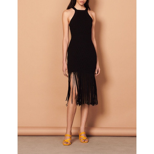 산드로 Sandro Fringe knit midi dress