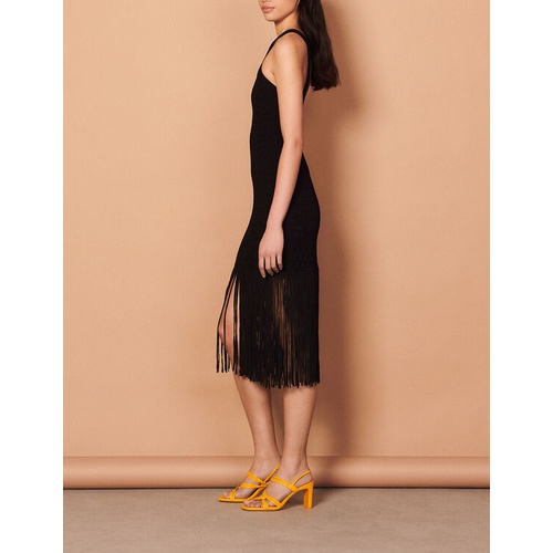 산드로 Sandro Fringe knit midi dress