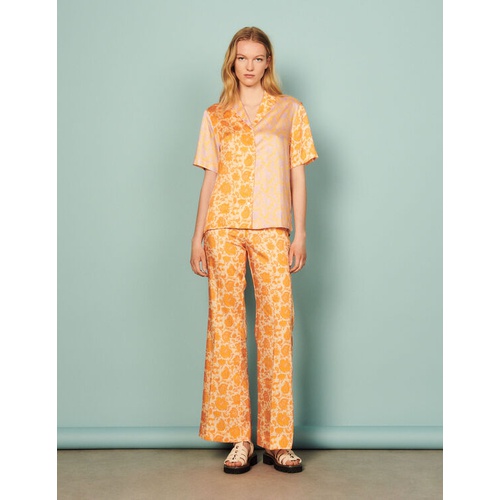 산드로 Sandro Floaty shirt with Folk Flower print