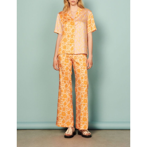 산드로 Sandro Floaty shirt with Folk Flower print