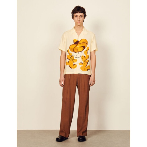 산드로 Sandro Flowing shirt with sombrero print