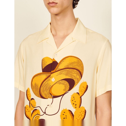 산드로 Sandro Flowing shirt with sombrero print