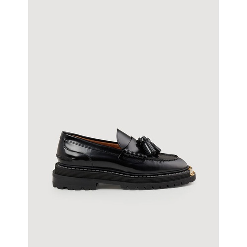 산드로 Sandro Thick-soled leather loafers