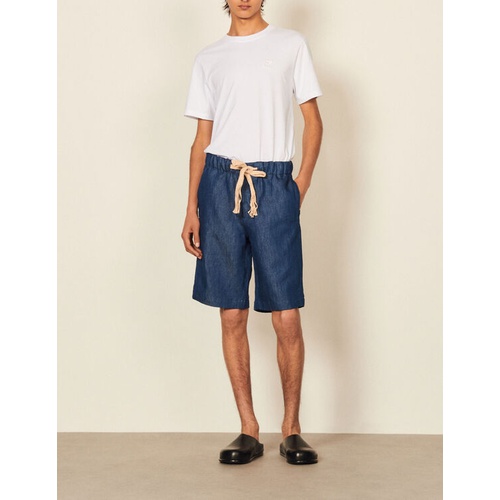 산드로 Sandro Wide chambray Bermuda shorts