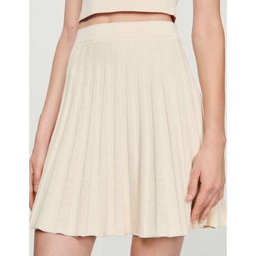 산드로 Sandro Short pleated knit skirt