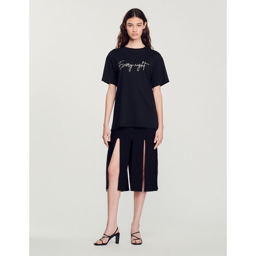 산드로 Sandro Embroidered Every Night T-shirt