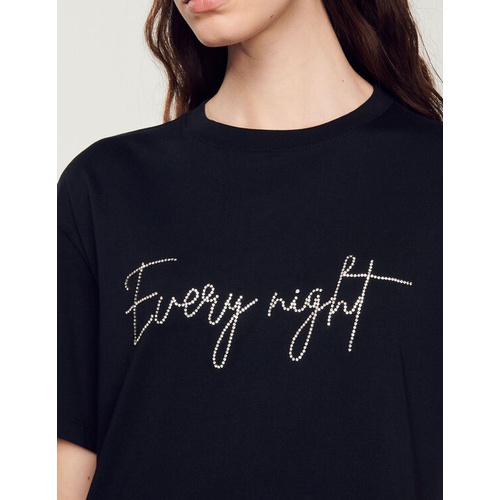 산드로 Sandro Embroidered Every Night T-shirt